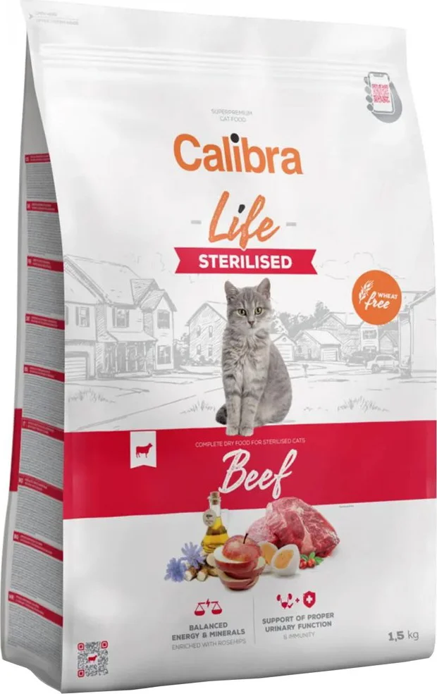 Calibra Life Sterilized Kattenvoer Beef 1,5 kg