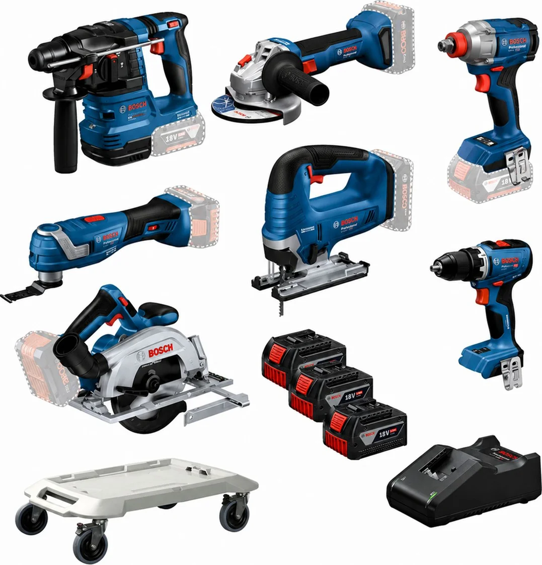 Bosch Professional PRO Accu combiset 7-delig + trolley 18V 3x 5.0Ah - 0615A500HC