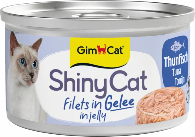 GimCat Kattenvoer Nat ShinyCat Filets in Jelly Tonijn 70 gr