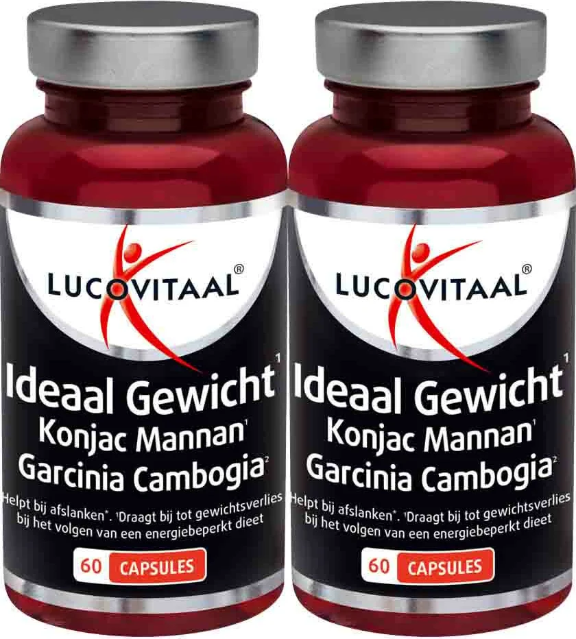 2x Lucovitaal Ideaal Gewicht Konjacwortel Garcinia Cambogia 60 capsules