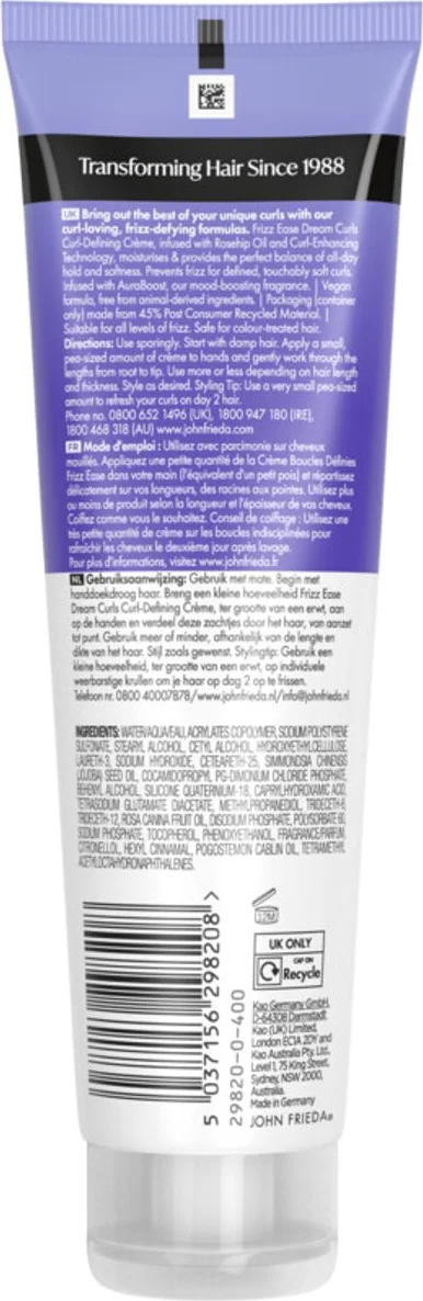 3x John Frieda Frizz Ease Dream Curls Crème 150 ml