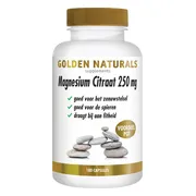 Golden Naturals Magnesium Citraat 250mg 180 vegacapsules