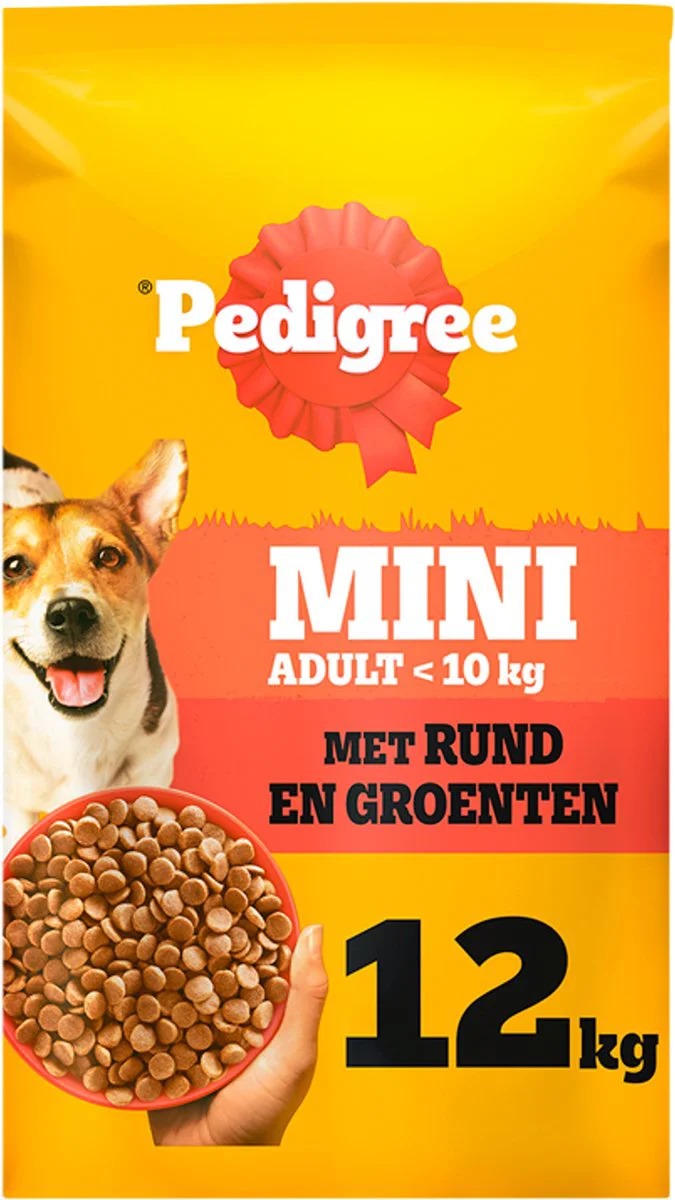 Pedigree Adult Mini Hondenbrokken Rund en Groenten 12 kg