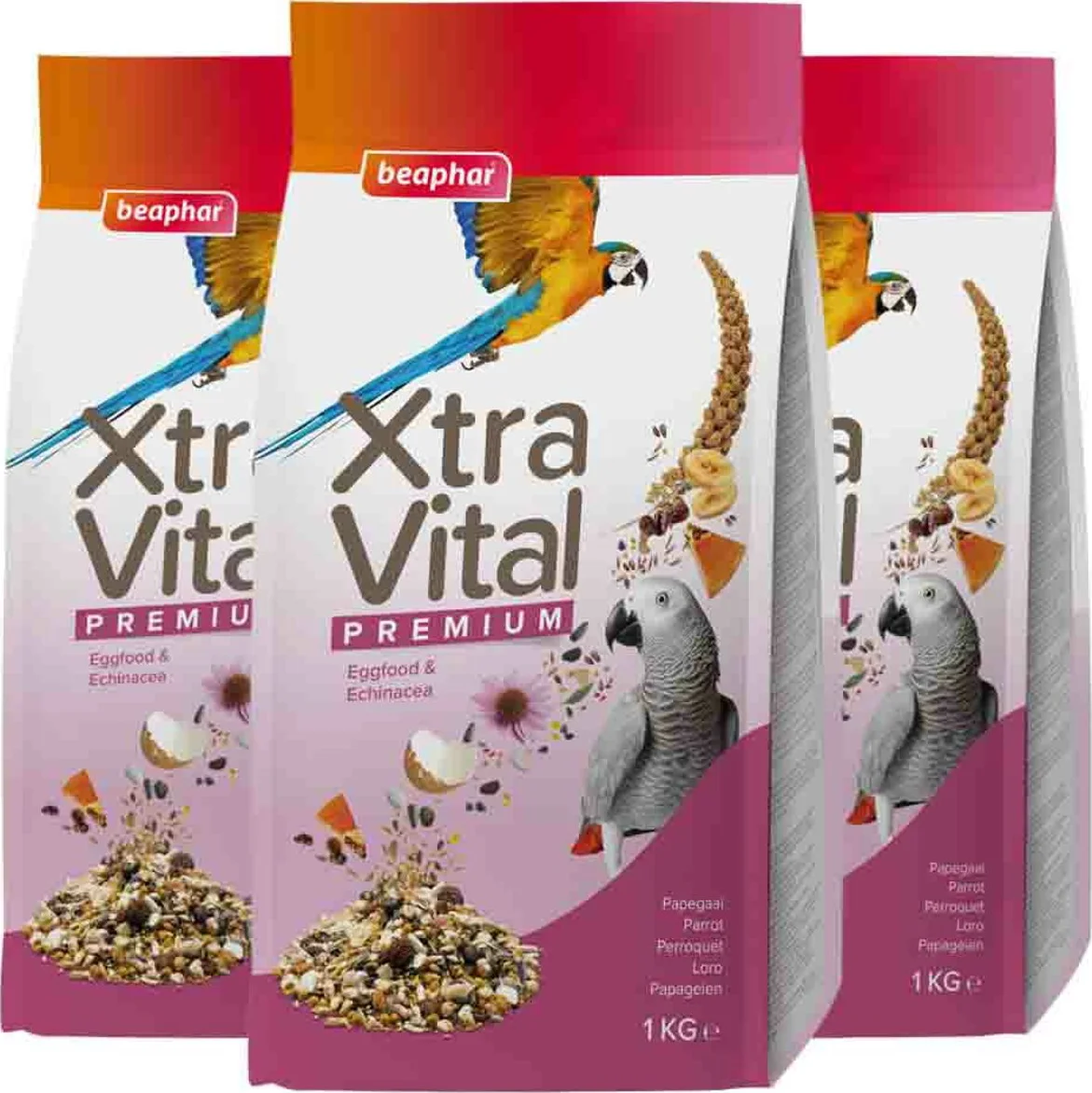 3x Beaphar XtraVital Papegaai 1 kg