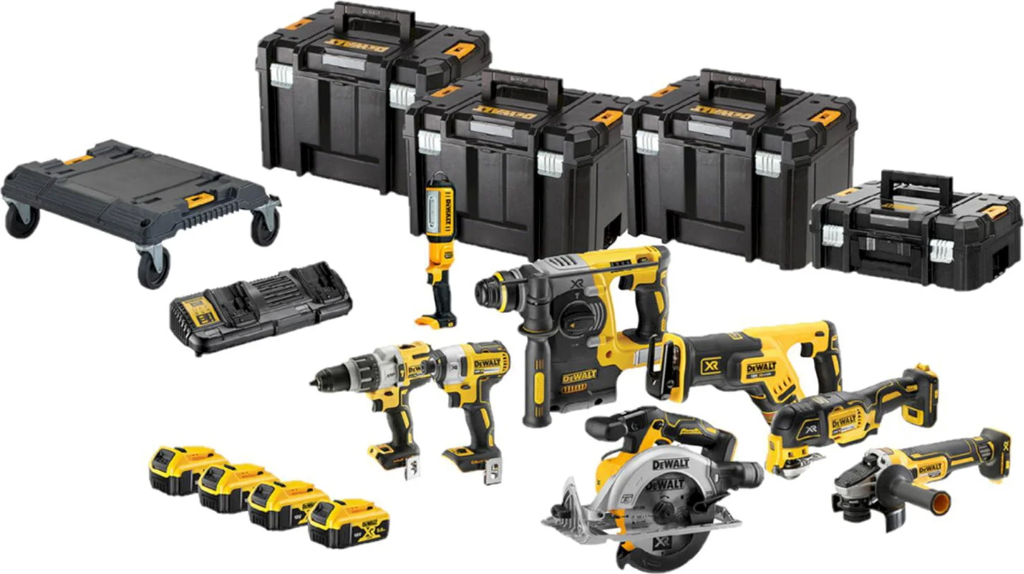 DeWALT DCK853P4T Accu combiset 8-delig 18V XR 5.0Ah in TSTAK