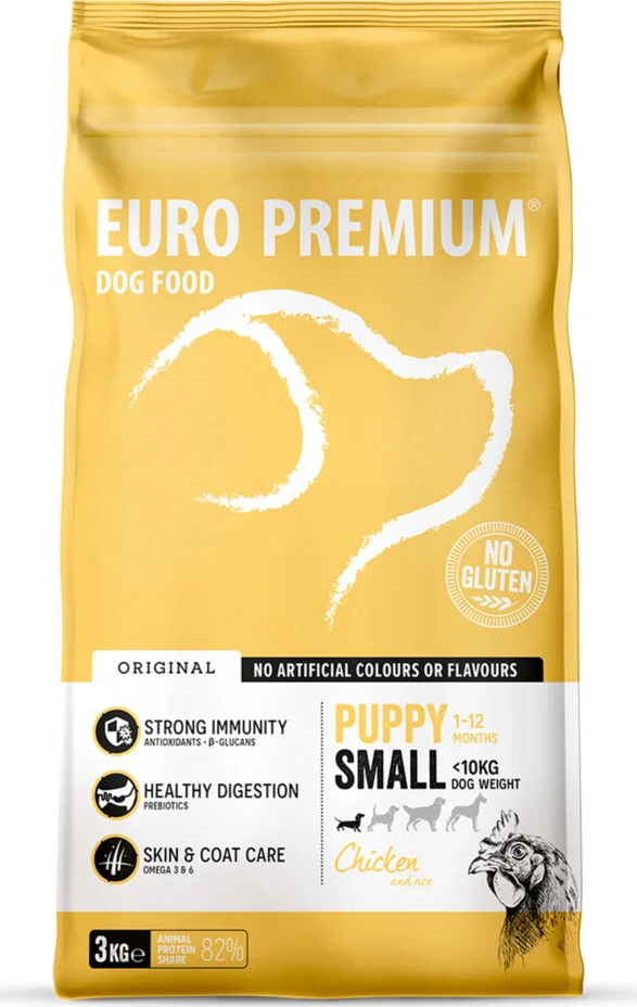 4x Euro-Premium Puppy Small Kip - Rijst 3 kg