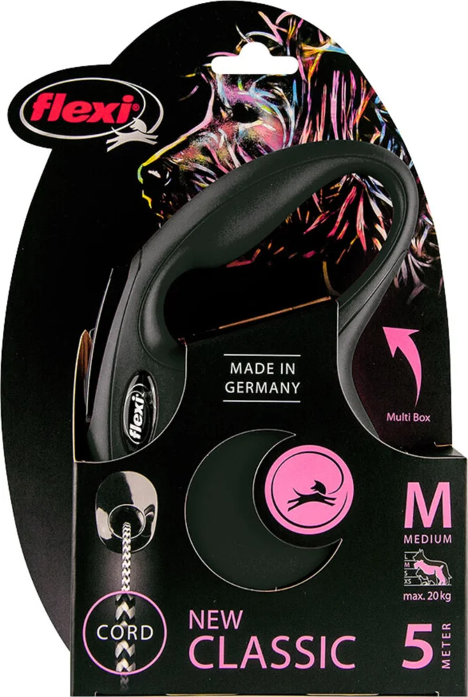 Flexi Rollijn Classic Koord 5 mtr tot 20 kg Zwart