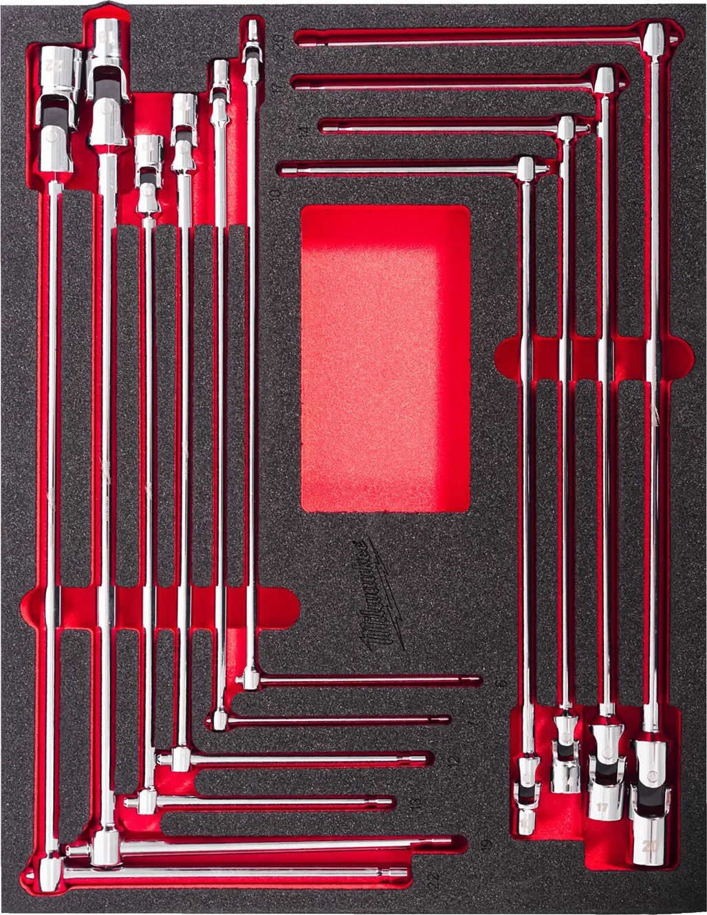 Milwaukee TOOLGUARD™ Foam inlay T-dopsleutelset met cardangewricht 10-delig - 4932499295