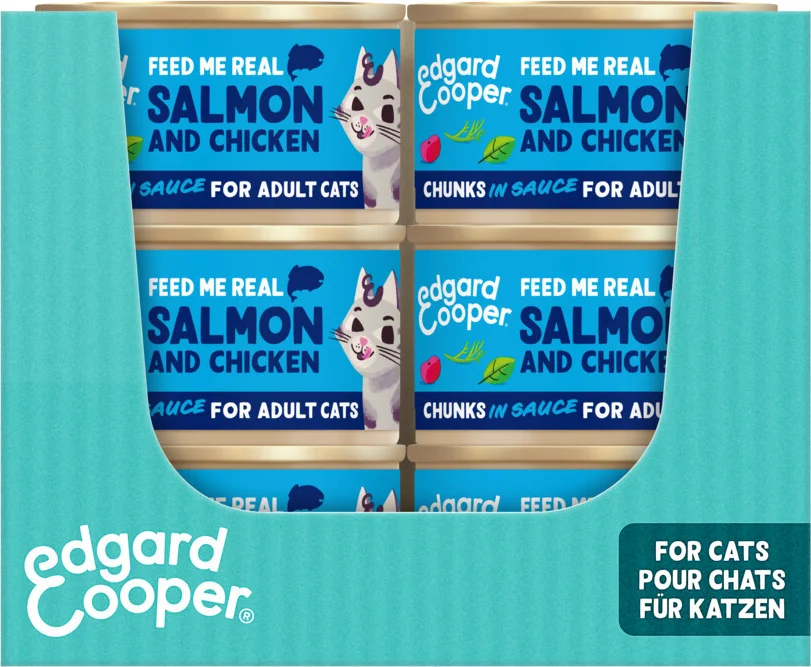 18x Edgard & Cooper Kattenvoer Chunks Zalm - Kip 85 gr