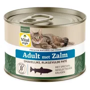 12x Vitalstyle Kattenvoer Blik Care Zalm 200 gr