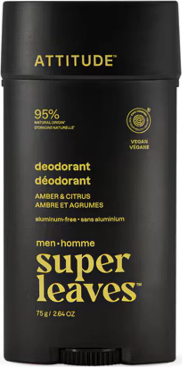 Attitude Super Leaves Men Amber & Citrus Deodorant 75GR