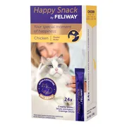 4x Feliway Kattensnack Happy Snack Kip 24 x 15 gr