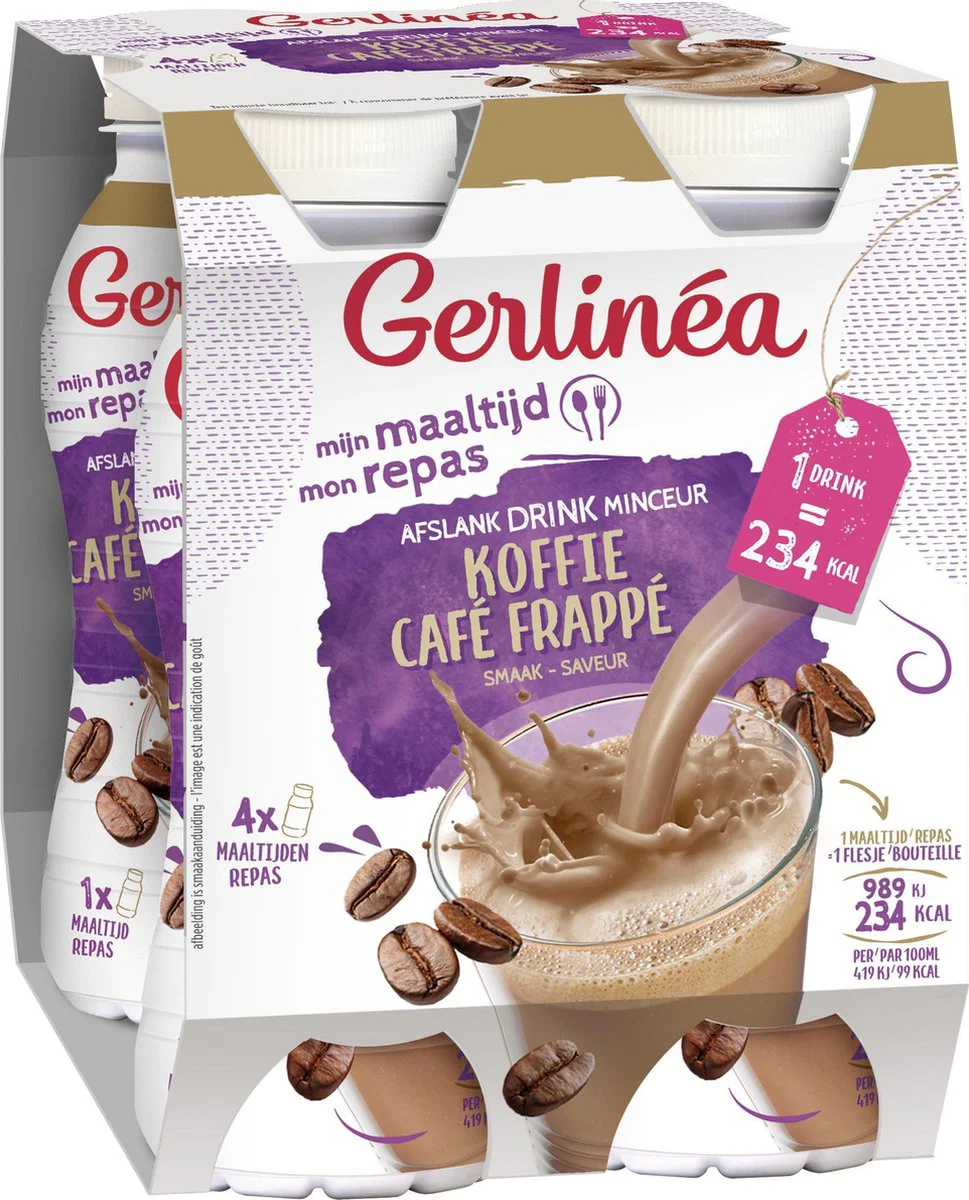Gerlinea Mijn Maaltijd Afslank Drink Koffie 4 x 236 ml