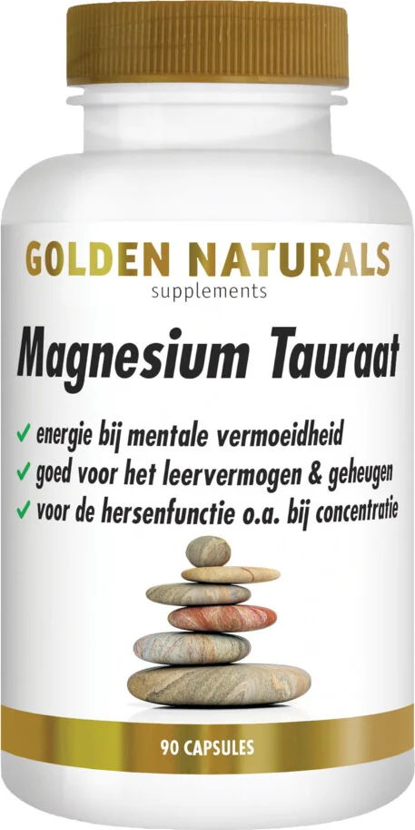 2x Golden Naturals Magnesium Tauraat 90 vegacapsules