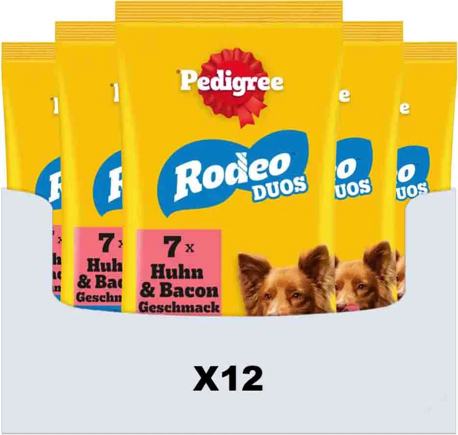 12x Pedigree Hondensnack Rodeo Kip 123 gr