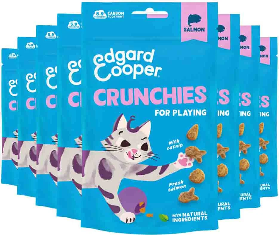 8x Edgard & Cooper Adult Crunchies Kattensnack Zalm 50 gr