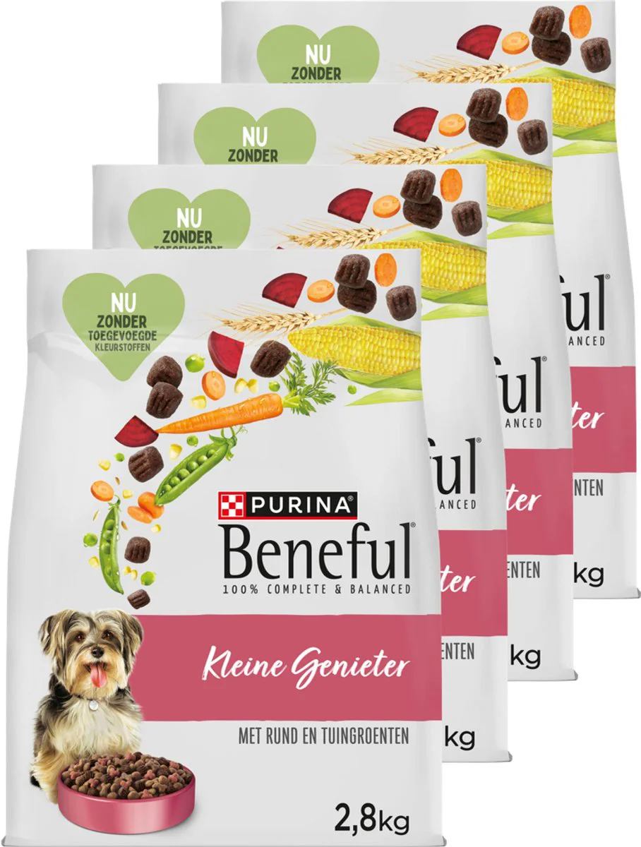 4x Beneful Hondenvoer Droog Kleine Genieter Rund - Groenten 2,8 kg