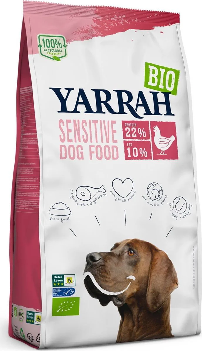 Yarrah Bio Hondenvoer Sensitive Adult Kip & Rijst 2 kg