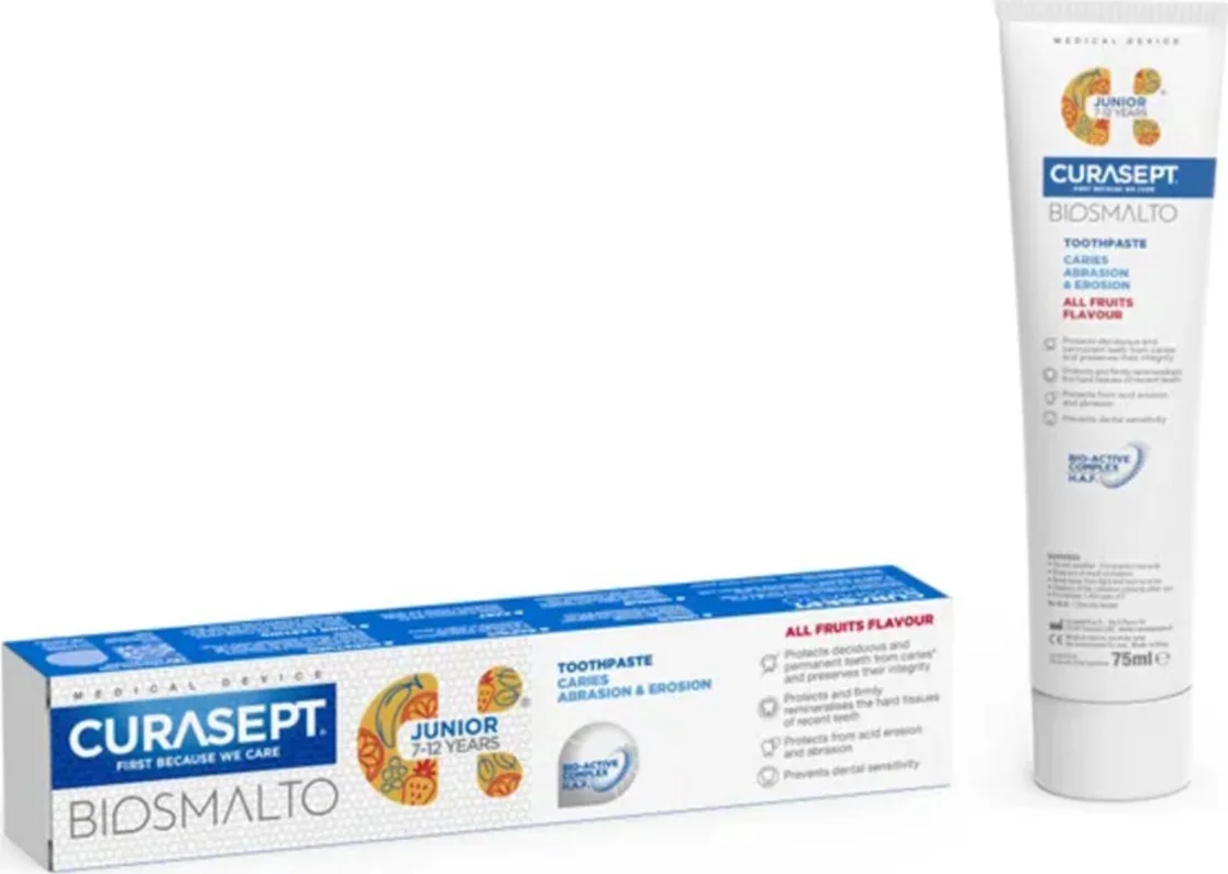 Curasept Biosmalto Junior Toothpaste Caries, Abrasion & Erosion 75ML