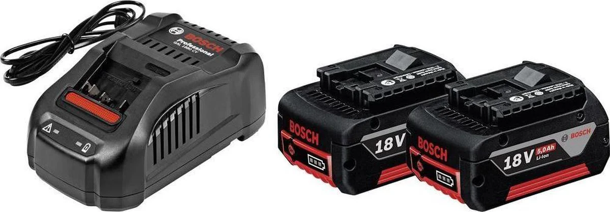 Bosch Professional Starterset 2x GBA 18V Accu 5.0Ah AMPShare + Snellader GAL 1880 CV - 1600A00B8J