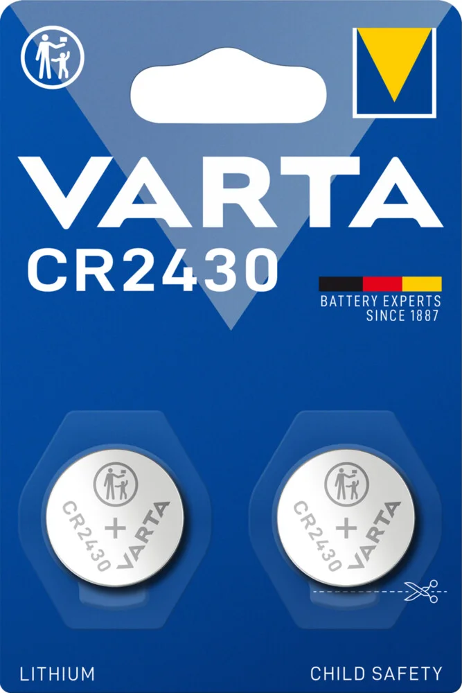 3x Varta LITHIUM Coin Batterijen CR2430 Blister 2 stuks