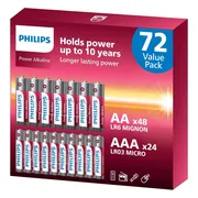 Philips Power - Alkaline batterijen - 72 stuks (48x AA + 24x AAA)