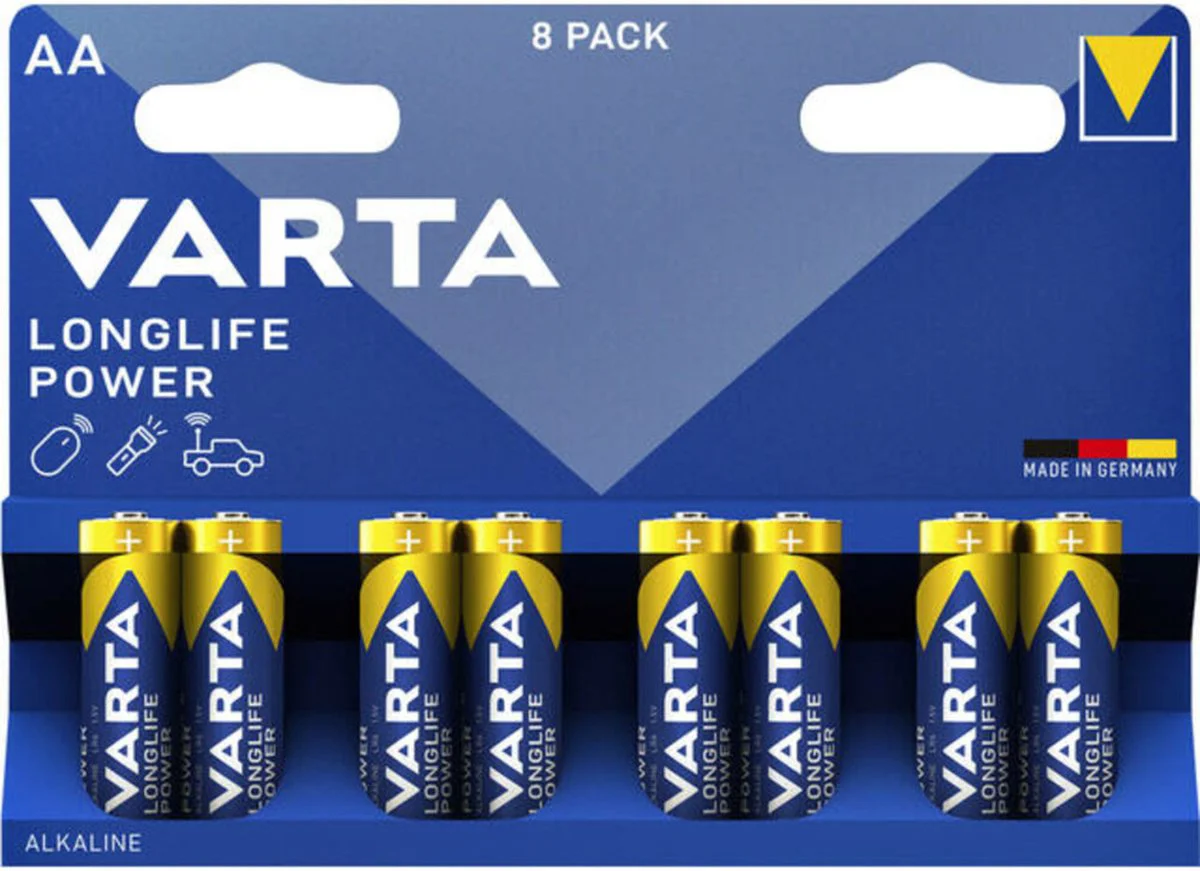 8x Varta Longlife Power Alkaline Batterijen AA 8 stuks