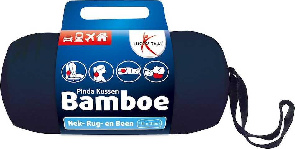 Lucovitaal Bamboe Nek Kussen Blauw