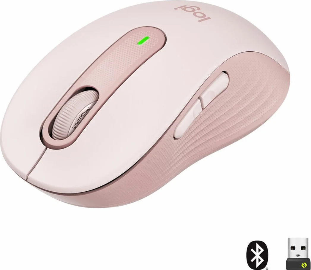 Logitech Signature M650 - Draadloze Muis - Bluetooth en USB Nano Ontvanger - Roze