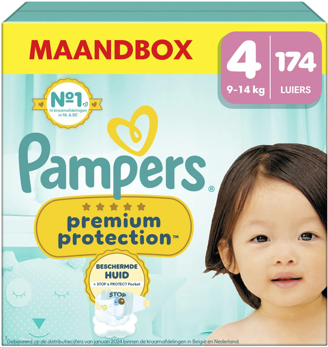 Pampers Premium Protection Luiers Maat 4 (9-14 kg) 174 stuks