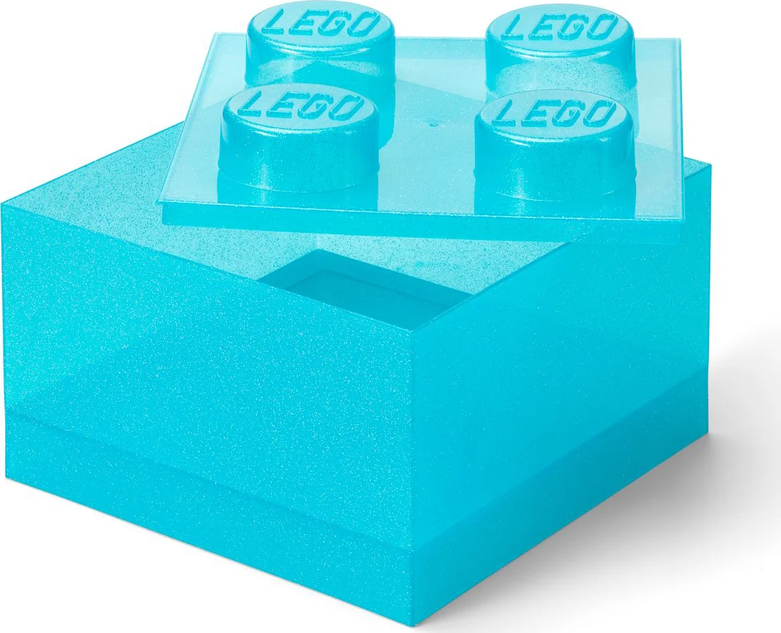 LEGO Lichtblauwe doorzichtige opbergdoos in de vorm van een steen