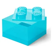 LEGO Lichtblauwe doorzichtige opbergdoos in de vorm van een steen