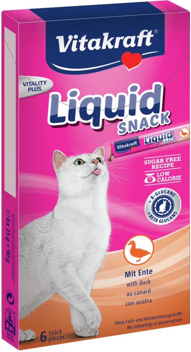 Vitakraft Cat Liquid eend - B - Glucaan 6 stuks