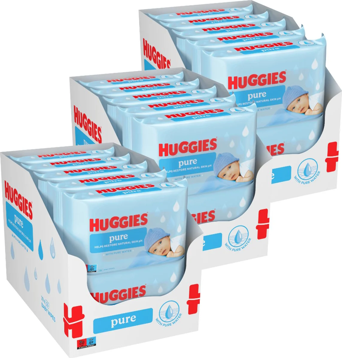 Huggies - Pure - Billendoekjes - 3024 babydoekjes - 54 x 56