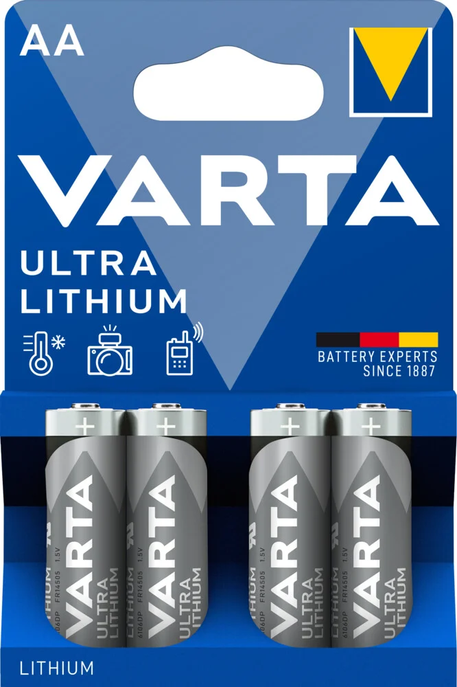 2x Varta Ultra Lithium Batterijen AA Blister 4 stuks