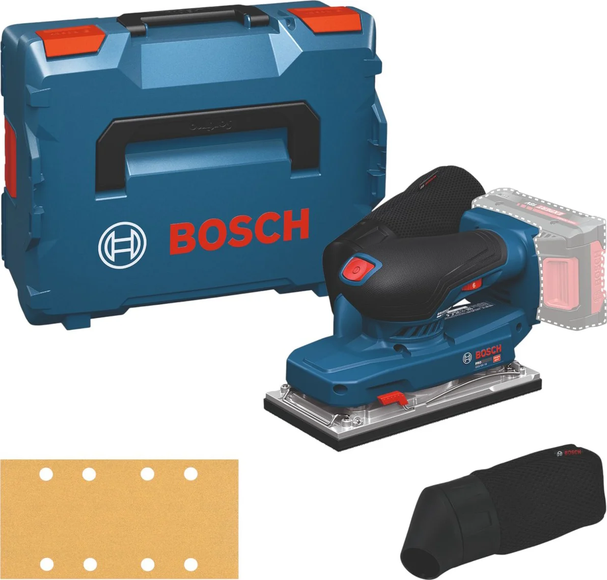 Bosch Professional PRO GSS 18V-18 Accu vlakschuurmachine 18V Basic Body in L-Boxx - 06019R7001