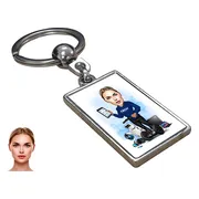 Moeder Karikatuur - Karikatuur Sleutelhanger met Jouw Foto - Sleutelhanger - Cadeau - Verjaardag - Kerst - Kado - Valentijn - Moederdag - Moederdag cadeautje - Moederdag cadeau voor mama - Gepersonaliseerd Cadeau