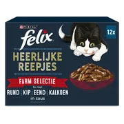 Felix Kattenvoer Nat Heerlijke Reepjes Farm Selectie 12 x 80 gr