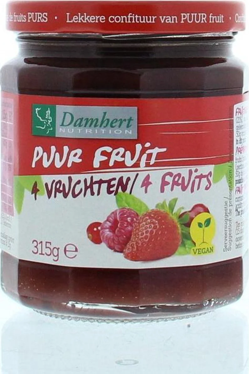 Damhert Puur Fruit Confituur 4 Vruchten 315GR