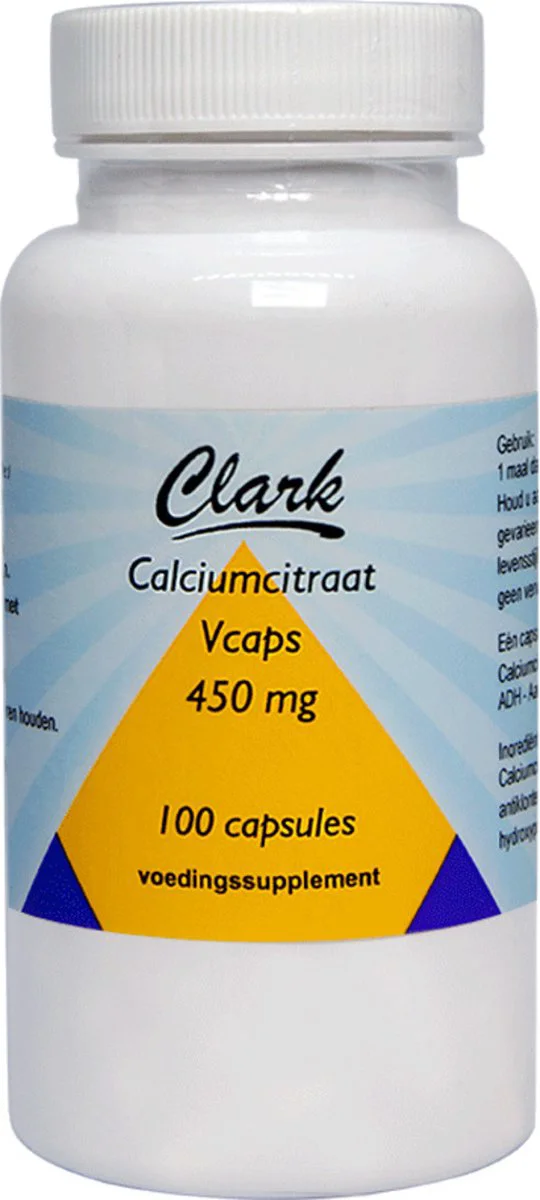 Clark Calciumcitraat 450mg Capsules 100CP