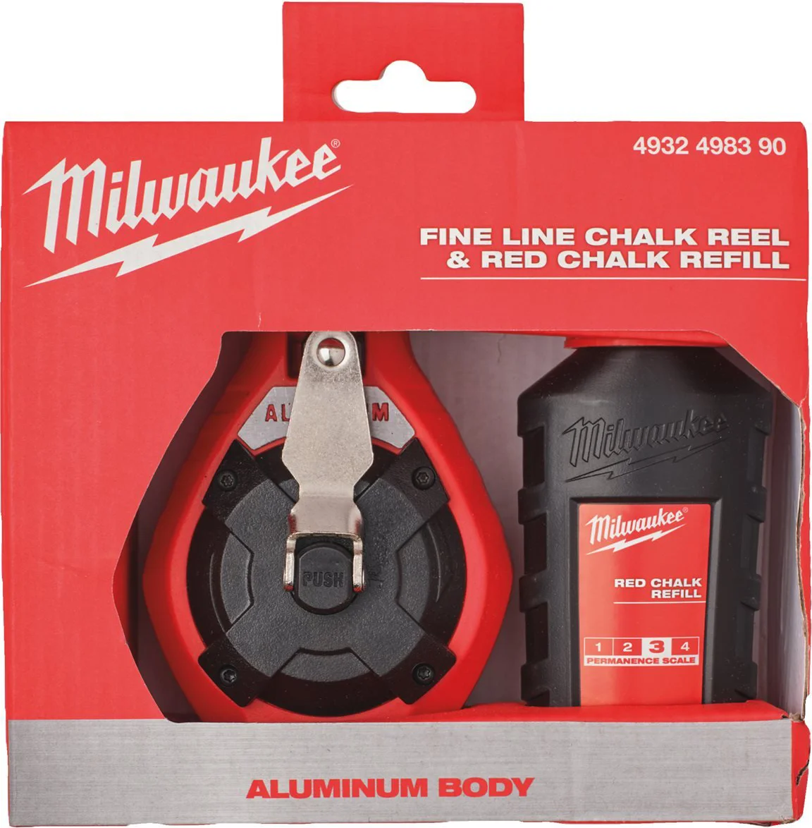 Milwaukee Slaglijnmolen smalle lijn 30m + rood krijt - 4932498390