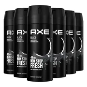 6x Axe Deodorant Bodyspray Black 150 ml