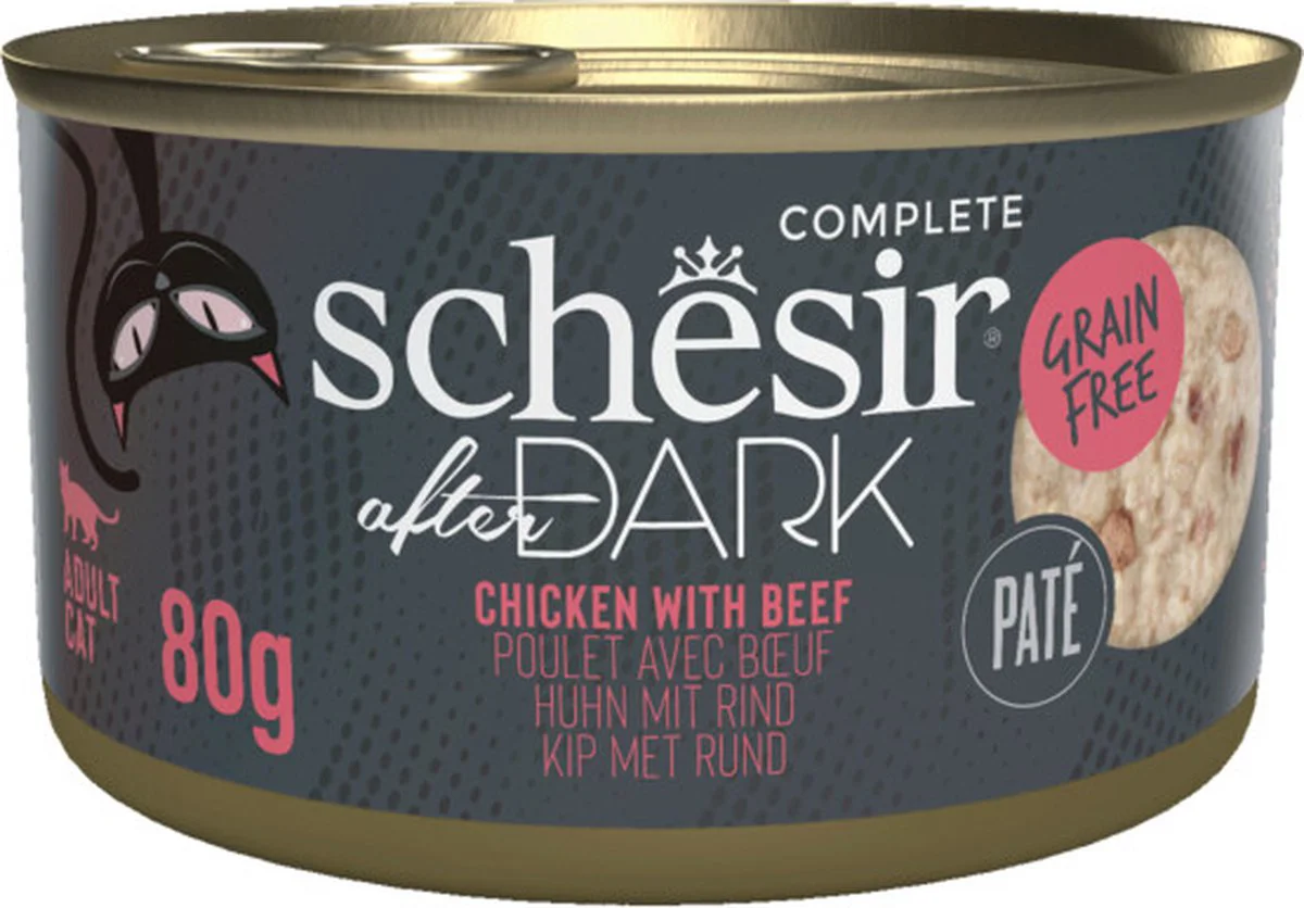 12x Schesir After Dark Paté Kip & Rund 80 gr