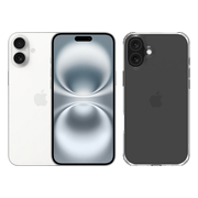 Apple iPhone 16 Plus 128GB Wit + BlueBuilt Protective Back Cover Transparant