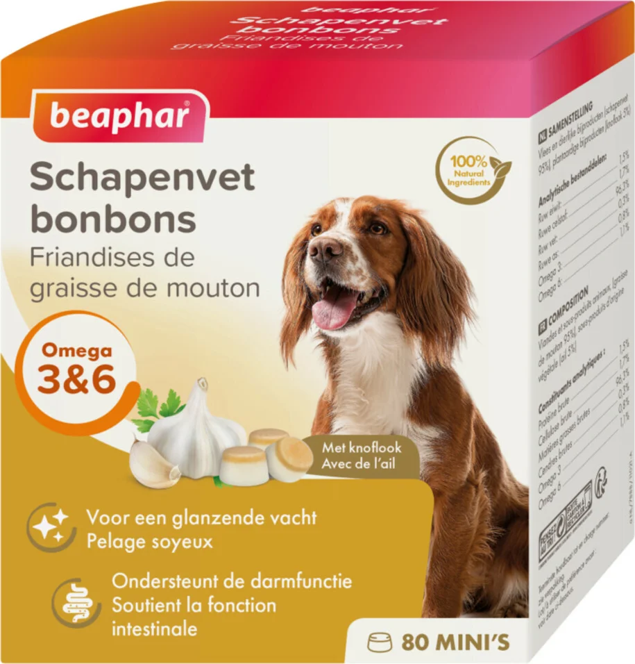 6x Beaphar Schapenvet Bonbons Mini Knoflook 245 gr
