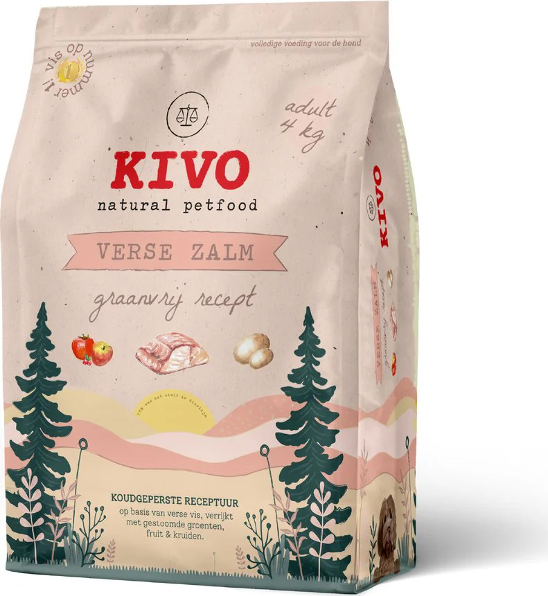 Kivo Hondenvoer Droog Verse Zalm Graanvrij 4 kg