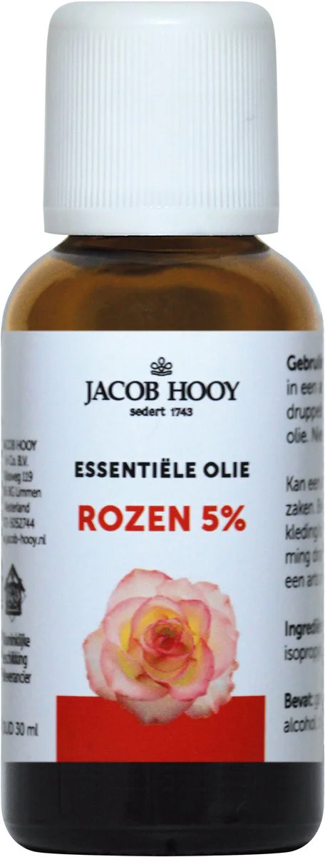 Jacob Hooy Essentiële Olie Rozen 5% 30ML