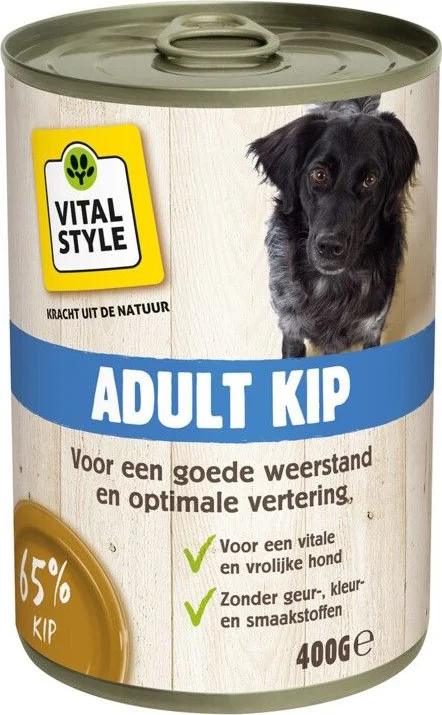 Vitalstyle Hondenvoer Nat Kip 400 gr
