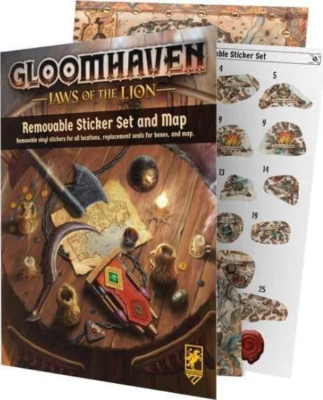 Gloomhaven Jaws of the Lion Removable Sticker Set & Map