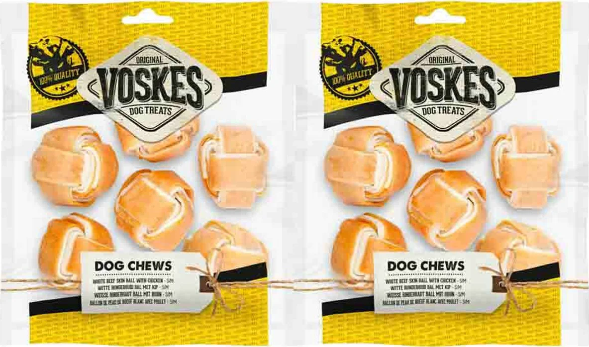 3x Voskes Bal White met Kip 6 stuks